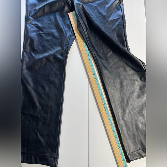 Stitch Star Black High Rise Flare Vegan Leather Pants, Size 16, NWT - Picture 7 of 7